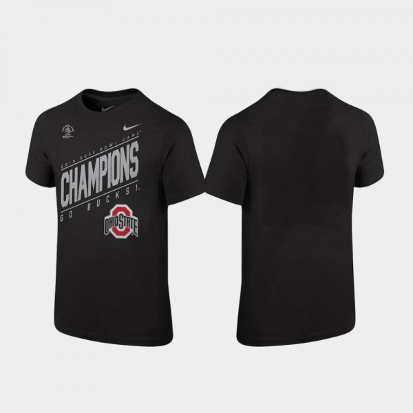 Ohio State Buckeyes Youth Rose Bowl 2019 Black Champions Locker Room College Football T-Shirt 2404XWLU1